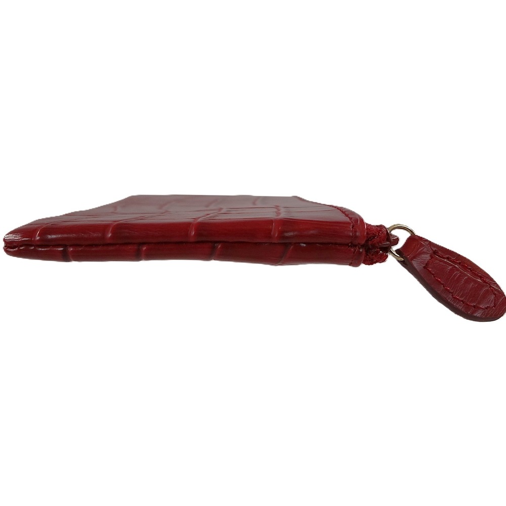Chic Red Croc Embossed Coin Purse Pouch Zipper Pouch Wallet Card Holder - Picture 4 of 7